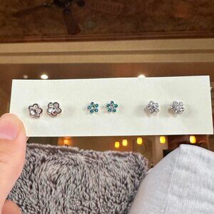 Claire’s flower gem stud earring bundle